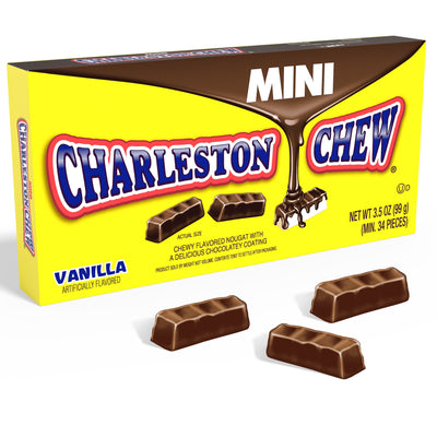 Mini Charleston Chews Theater Box with Illustration of Mini Charleston Chews Candy
