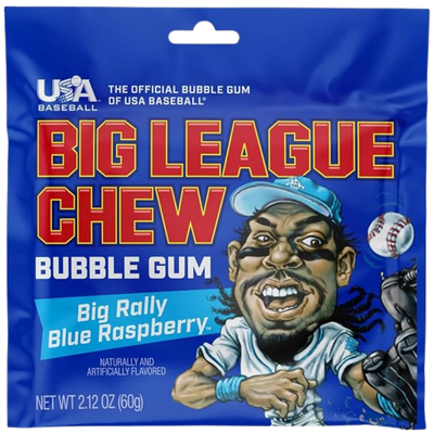 Big League Chew Big Rally Blue Raspberry Bubble Gum
