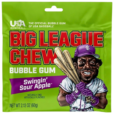 Big League Chew Sour Apple Chewing Bubble Gum