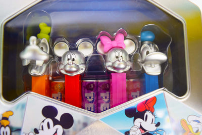 Pez Disney 100 Anniversary Gift Set with Silver Goofy, Mickey Mouse, Minnie Mouse, and Donald Duck