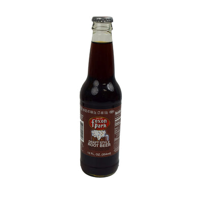 Bottle of Foxon Dark Root Beer on a white background