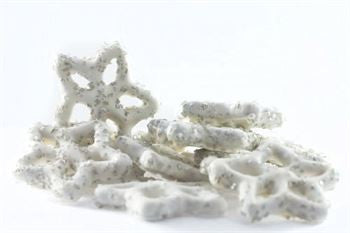 American Confections White Yogurt Pretzels Shimmer Snowflake - 2 lb Bag