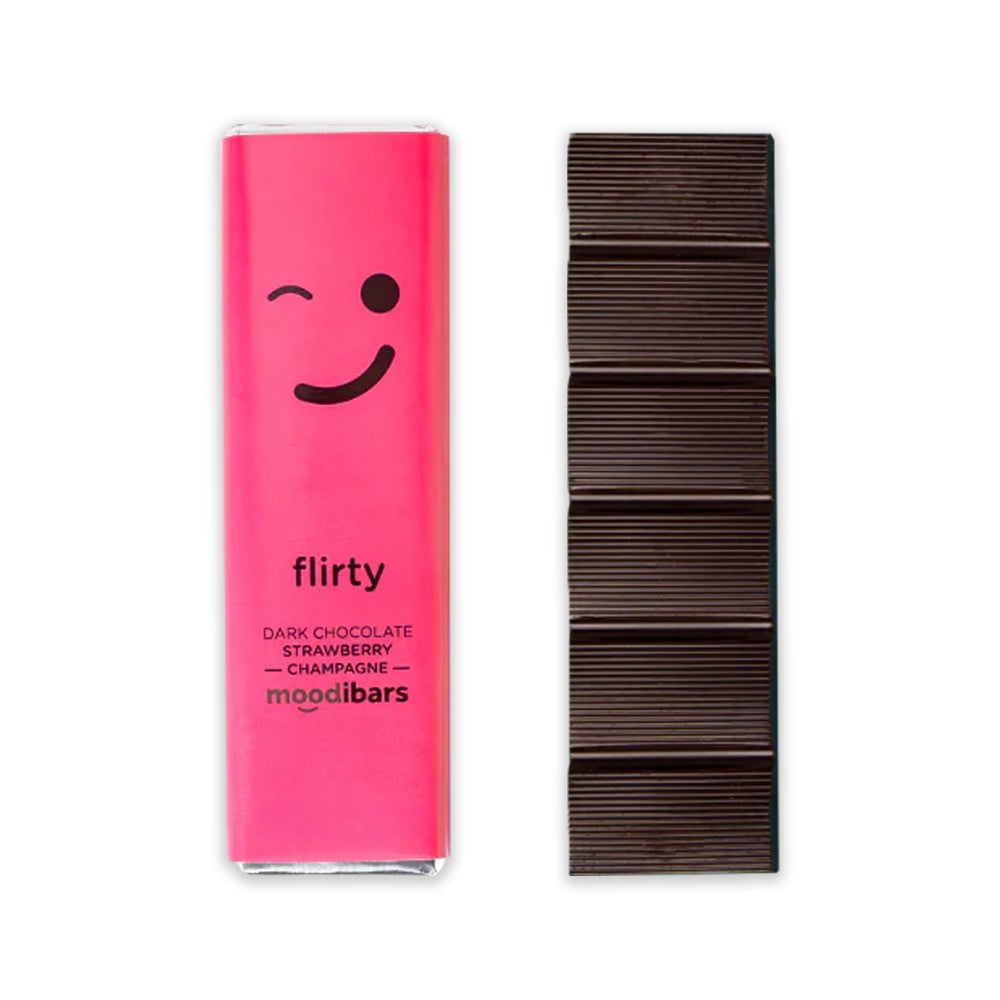 Moodibars Flirty - Dark Chocolate Strawberry Champagne