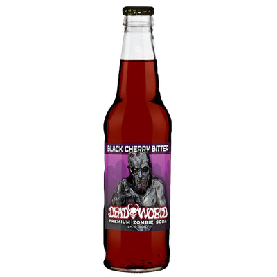 Bottle of Black Cherry Bitter with a zombie-themed label