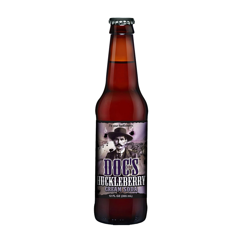 Bottle of Doc's Huckleberry Cream Soda