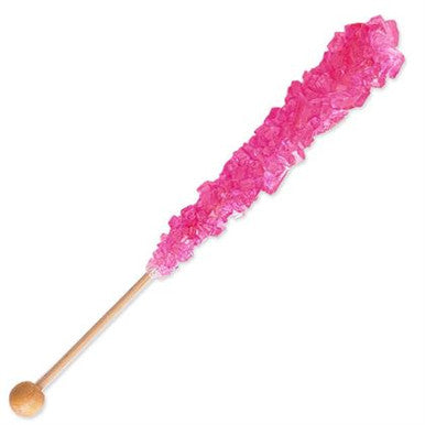 Pink Rock Candy Sticks - 10 Count