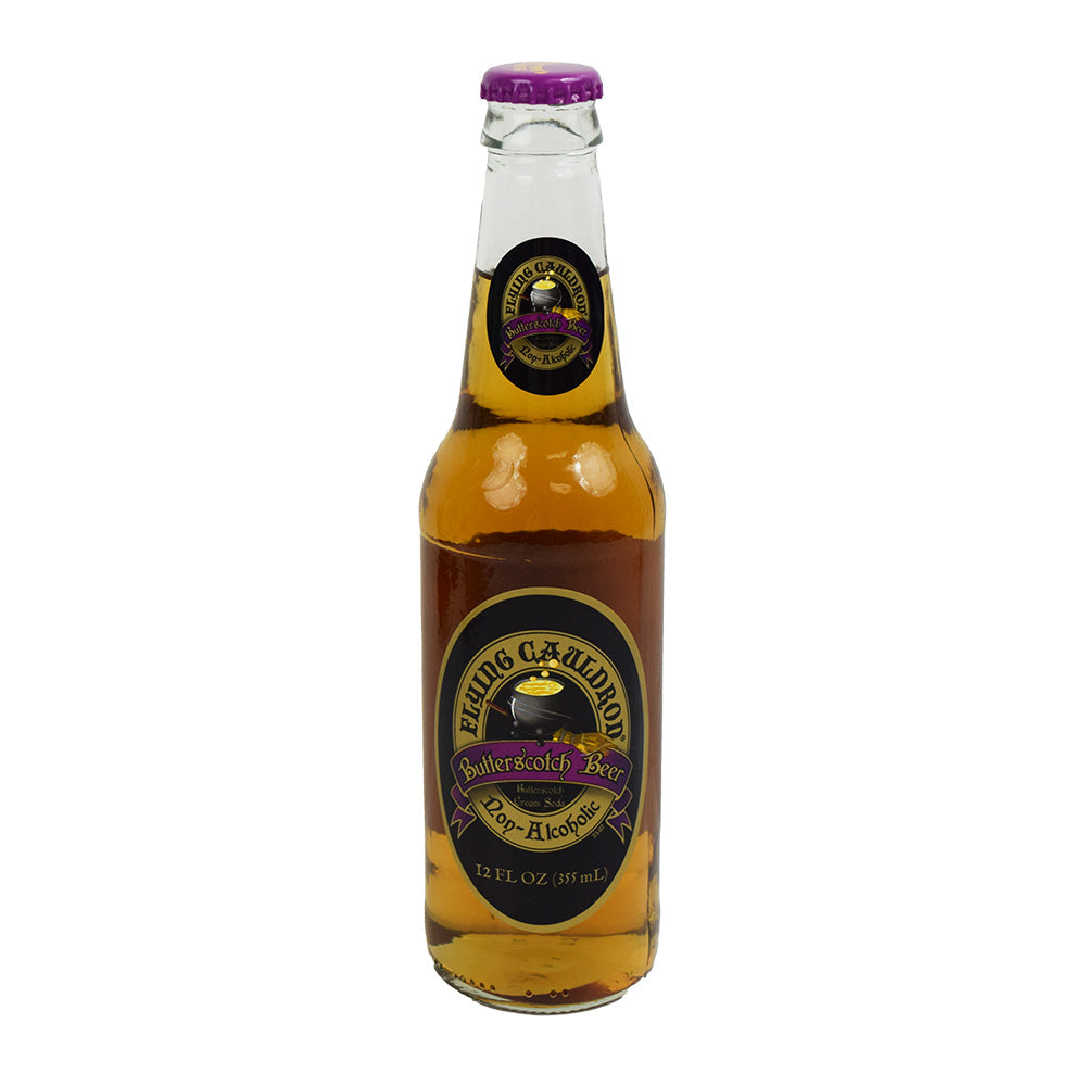Bottle of Flying Cauldron Butterscotch Beer, Non-Alcoholic