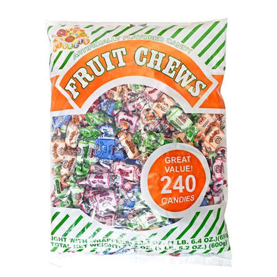 Assorted Flavors Fruit Chews 240 Count 1 lb Bag