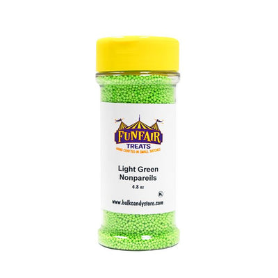 Fun Fair Treats Light Green Nonpareil Sprinkles 4.8 oz Bottle