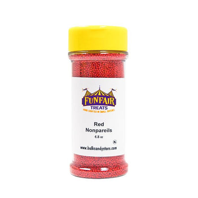 Fun Fair Treats Red Nonpareil Sprinkles 4.8 oz Bottle