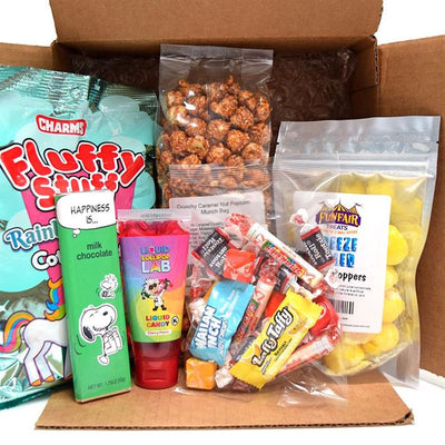 Fun Fair Treats Snack Box Mix Assortment Freeze Dried Candy Chocolate Popcorn