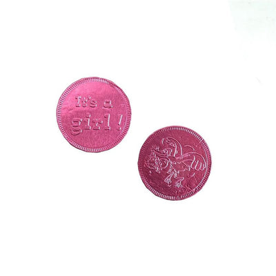 Gerrit Verburg Its a Girl Pink Chocolate Foil Coins - Fort Knox