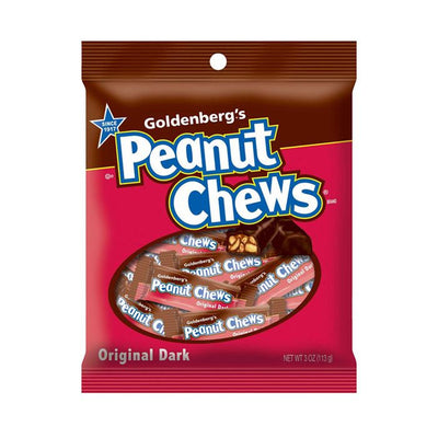 Goldenberg's Peanut Chews Original Dark Chocolate Peanuts Bars 3 oz Bag
