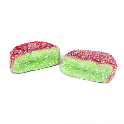 Red and Green Gummi Watermelon Slices with Sugar Sanding