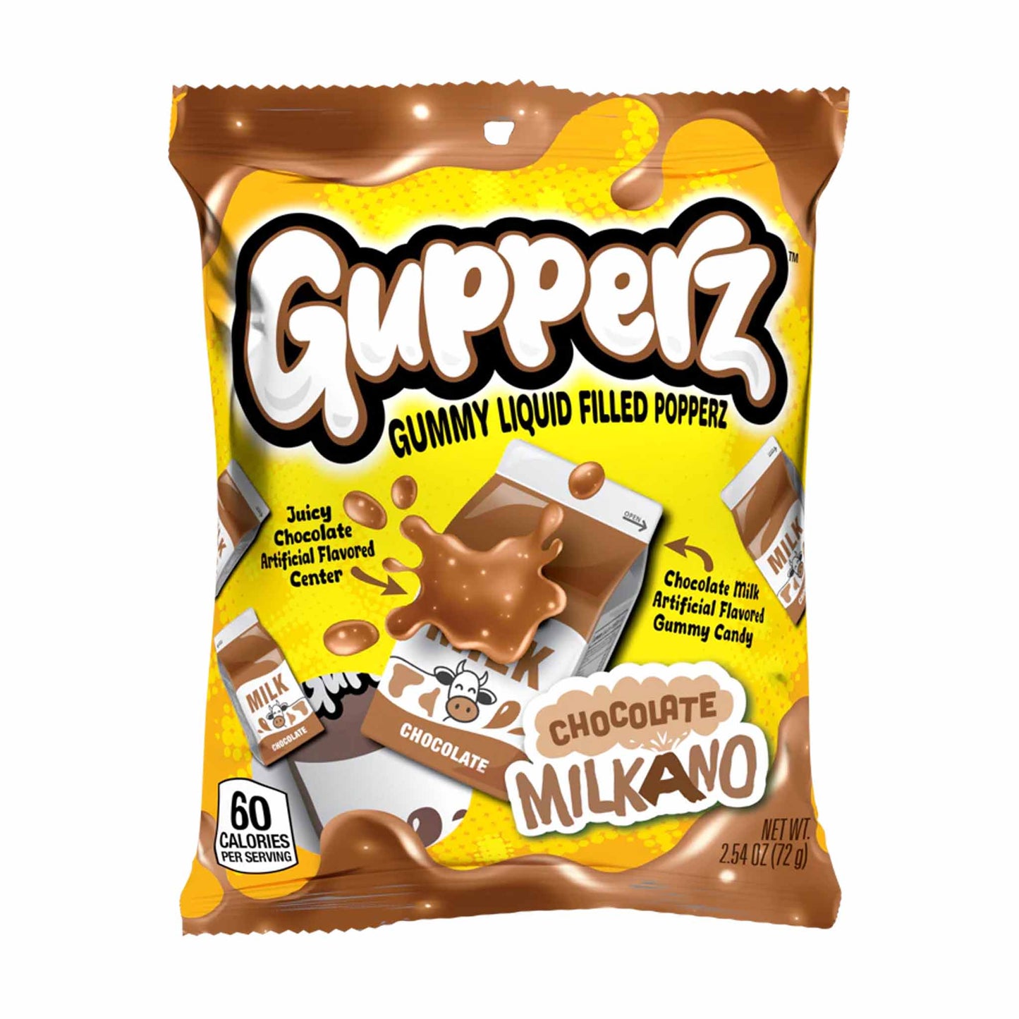 Gupperz Gummy Liquid Filled Popperz Chocolate Milkano