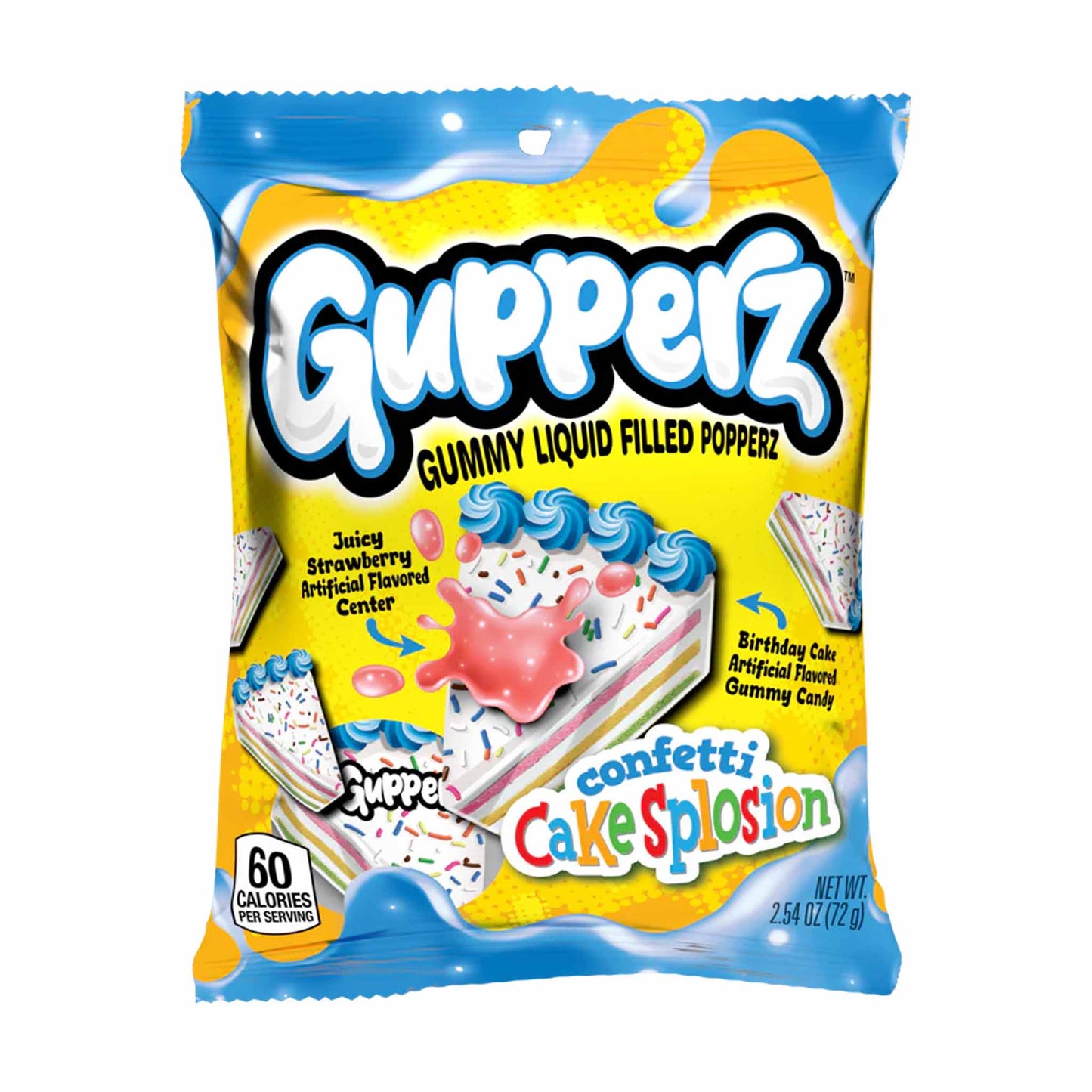 Gupperz Gummy Liquid Popperz with Confetti Cakesplosion flavor