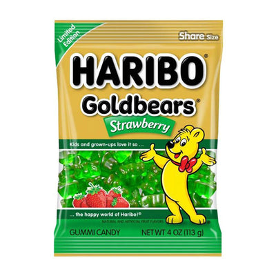 Haribo Goldbears Strawberry Green Gummies 4 oz Bag