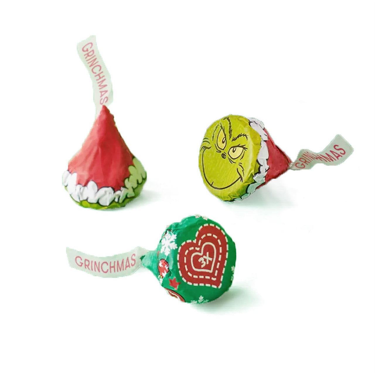 Christmas Grinch Hershey's Kisses Red and Green 2 lb Bag Bulk