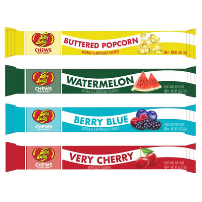 Jelly Belly Chews Assorted 1.5 oz Taffy Candy Sticks