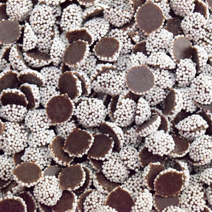Kargher Mini Dark Chocolate Nonpareils with White Seeds - 2 lb Bag