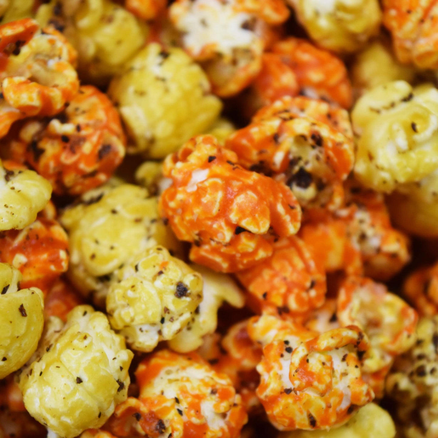 Closeup of Mango Tajin Popcorn