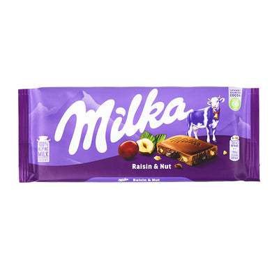 Milka Raisin & Nut Chocolate Bar 100g