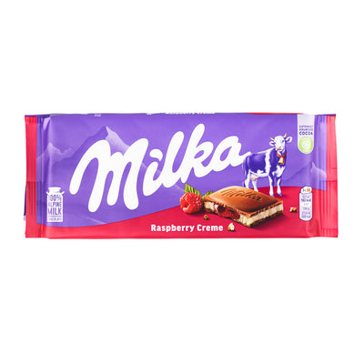 Milka Raspberry Creme Chocolate Bar 100g