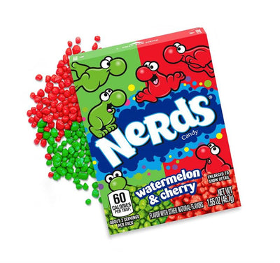 Nerds Watermelon and Cherry Split 1.65 oz Box