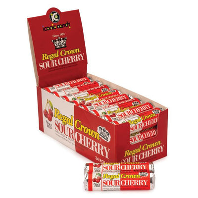 Regal Crown Sour Cherry Hard Candy 24 Count Box