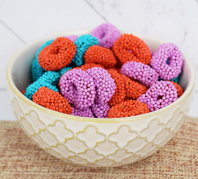 Cosmic Gummi Rings in Decorative Ceramic Bowl