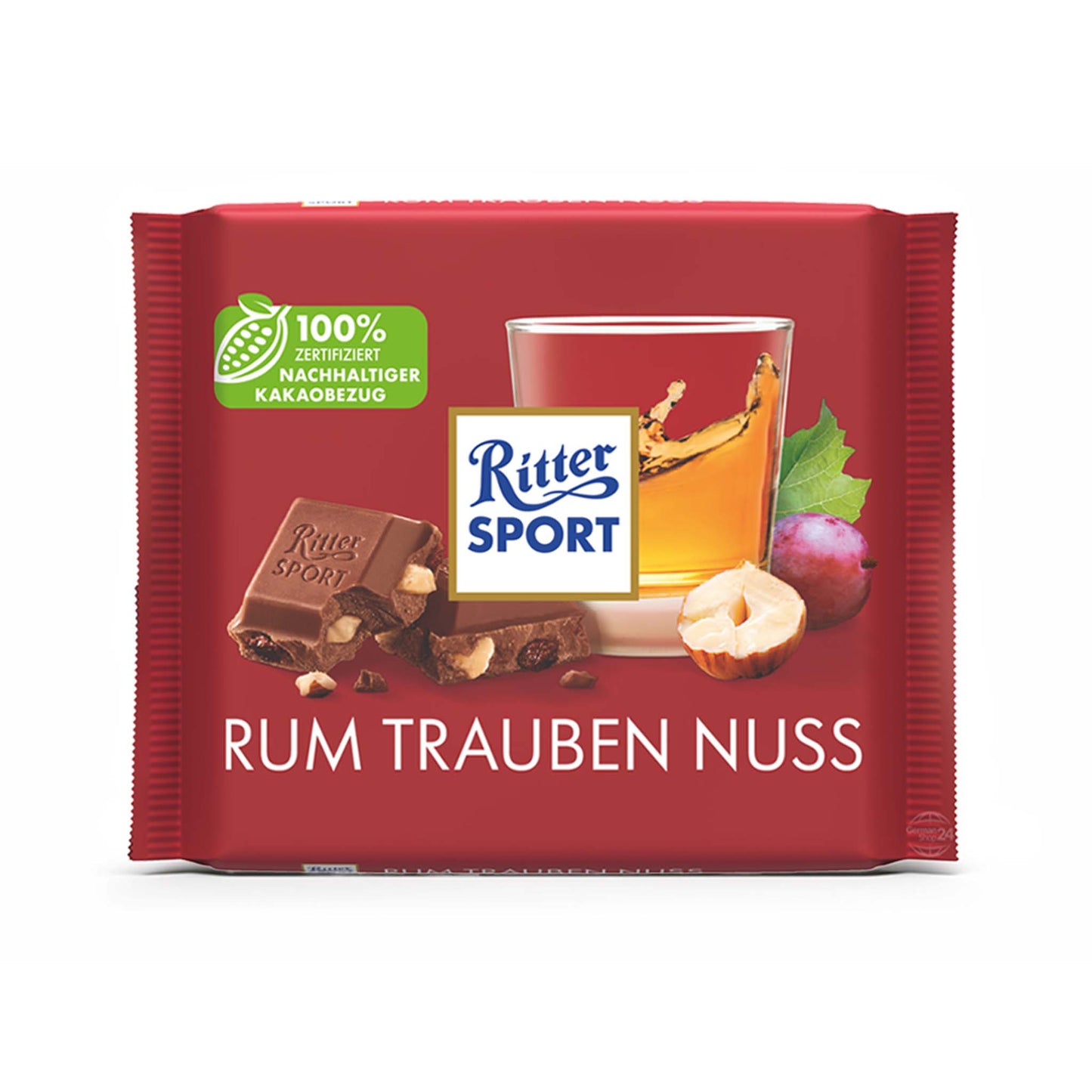 Ritter Sport Rum Raisin & Hazelnuts chocolate bar
