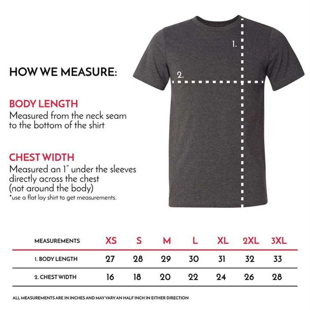 Sweet Vintage Tees sizing guide chart