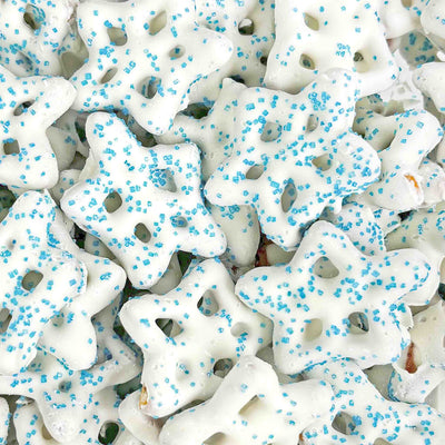 Yogurt Pretzels Snowflake with Blue Sugar