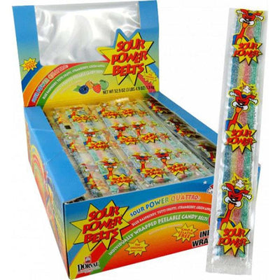 Dorval Sour Power Wrapped Quattro 4 Fruit Flavor Belts 150 Count Box