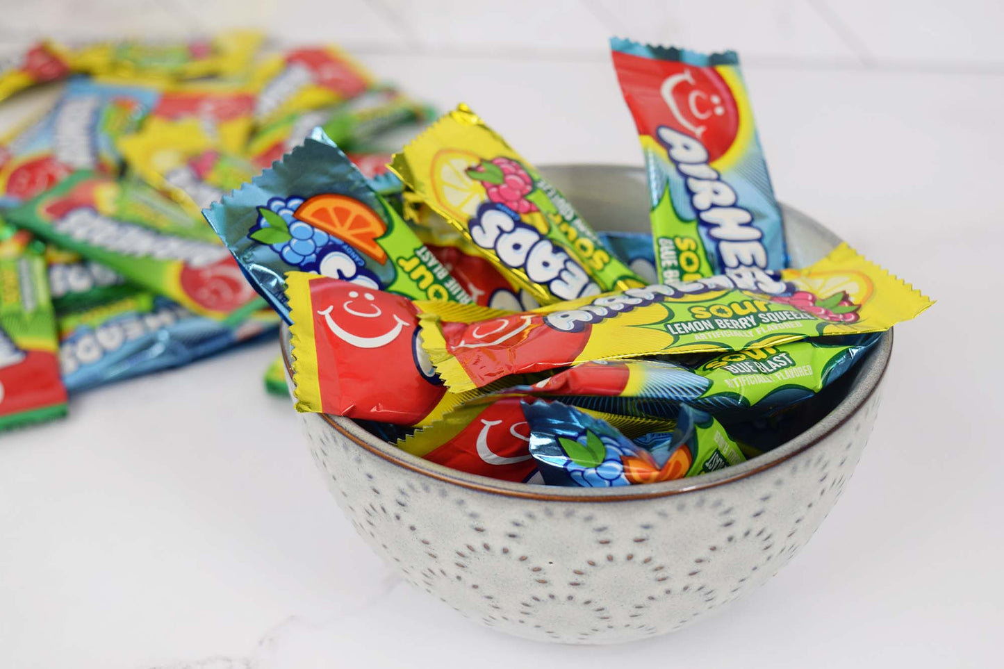Airheads Sour Taffies in Decorative Ceramic Bowl