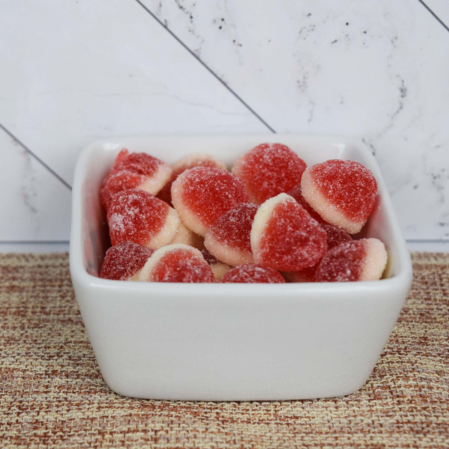 Strawberry Vanilla Gummi Candy in Bowl