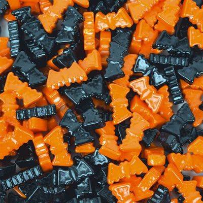 Sweet Maple Candy Orange and Black Candy Bats - 2 lb Bag