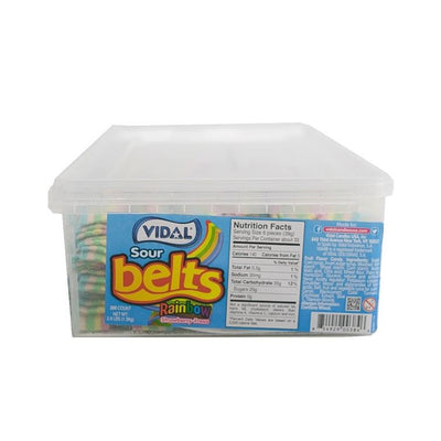 Vidal Candies Sour Rainbow Belts - Tub
