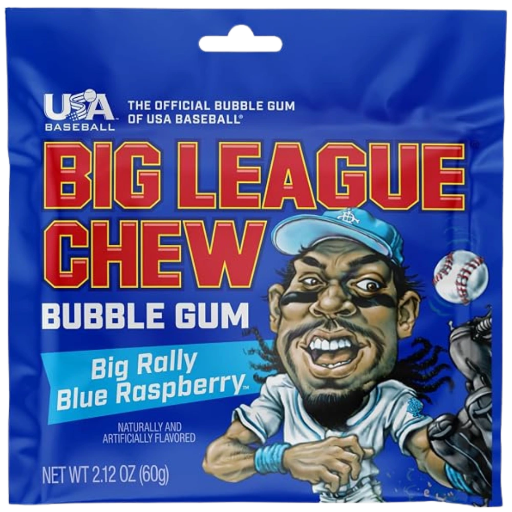 Big League Chew Big Rally Blue Raspberry Bubble Gum