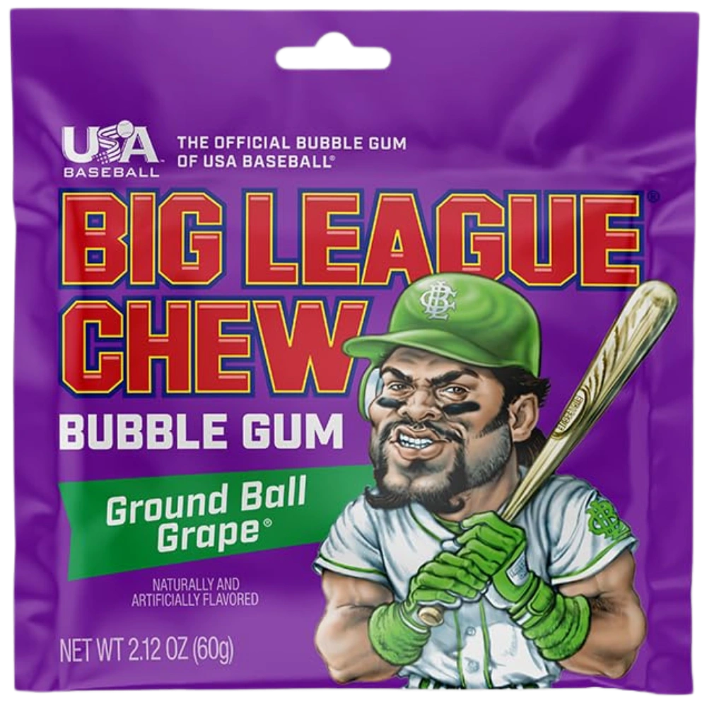 Big League Chew Ground Ball Grape Bubble Gum