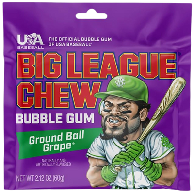 Big League Chew Ground Ball Grape Bubble Gum
