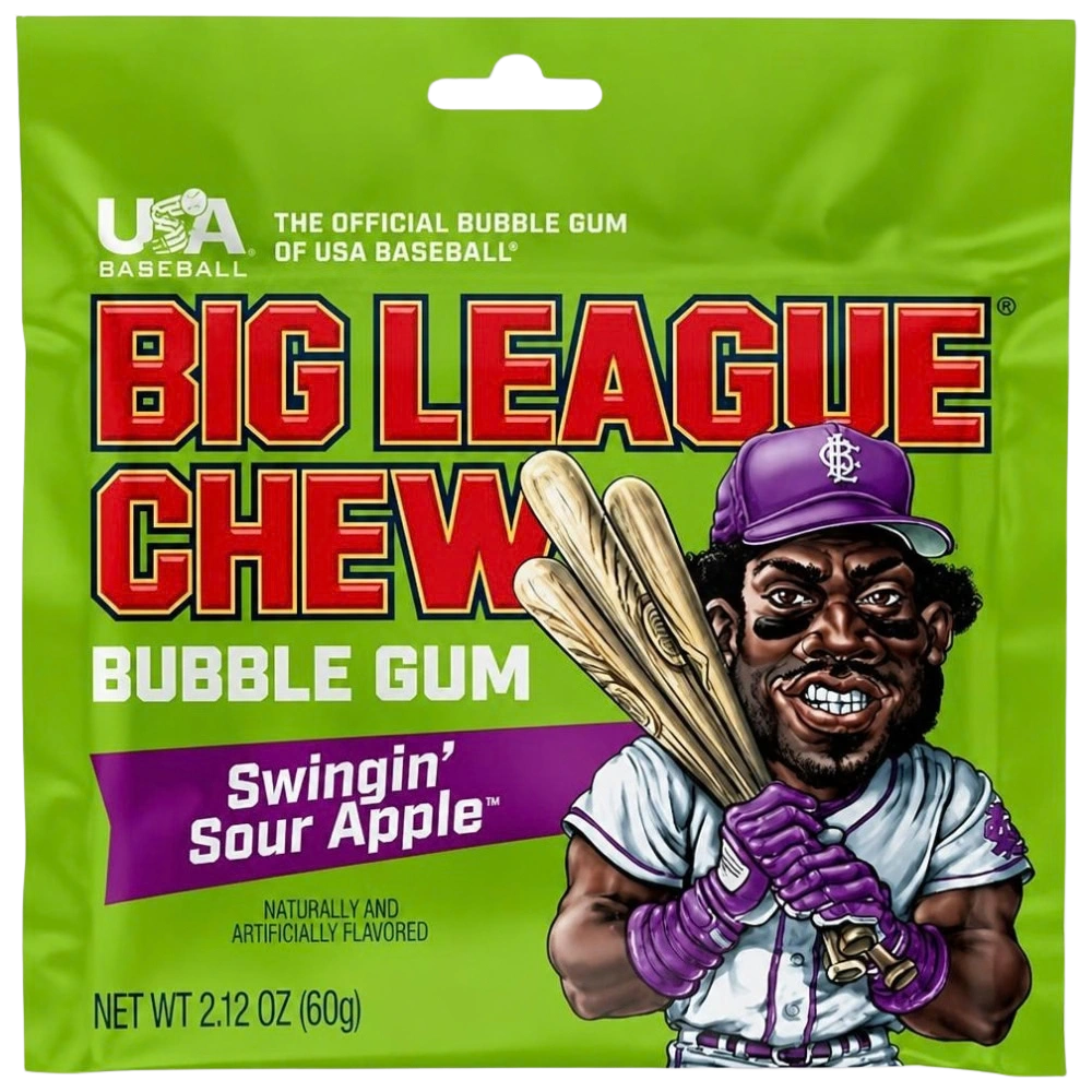 Big League Chew Sour Apple Chewing Bubble Gum