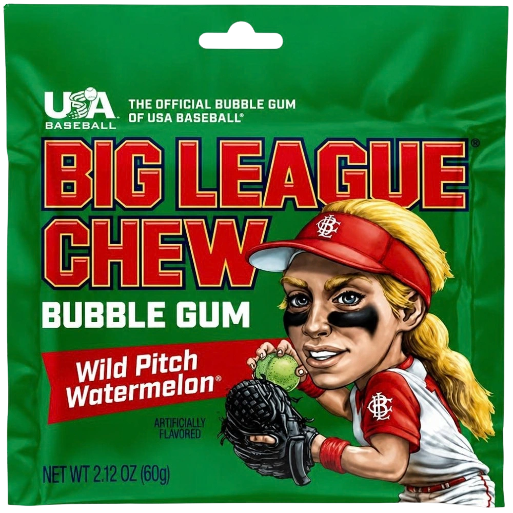 Big League Chew Watermelon Chewing Bubble Gum