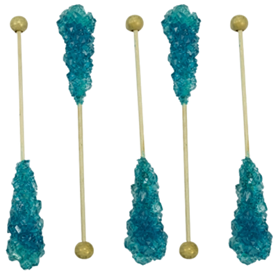 Blue Rock Candy Swizzle Sticks Blue Raspberry (Wrapped)
