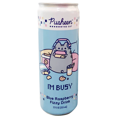 Boston America Pusheen Blue Raspberry 12oz Fizzy Drink