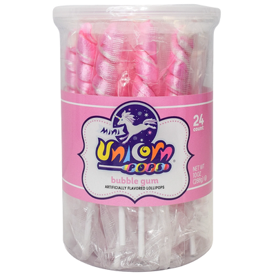 Pale Pink Mini Unicorn Pops - 24 Count Tub