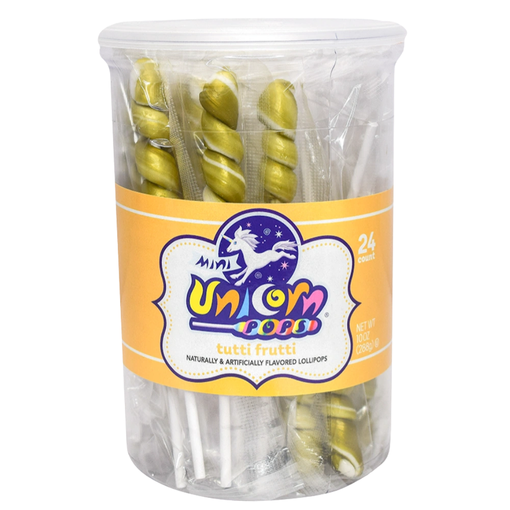 Gold Mini Unicorn Pops - 24 Count Tub
