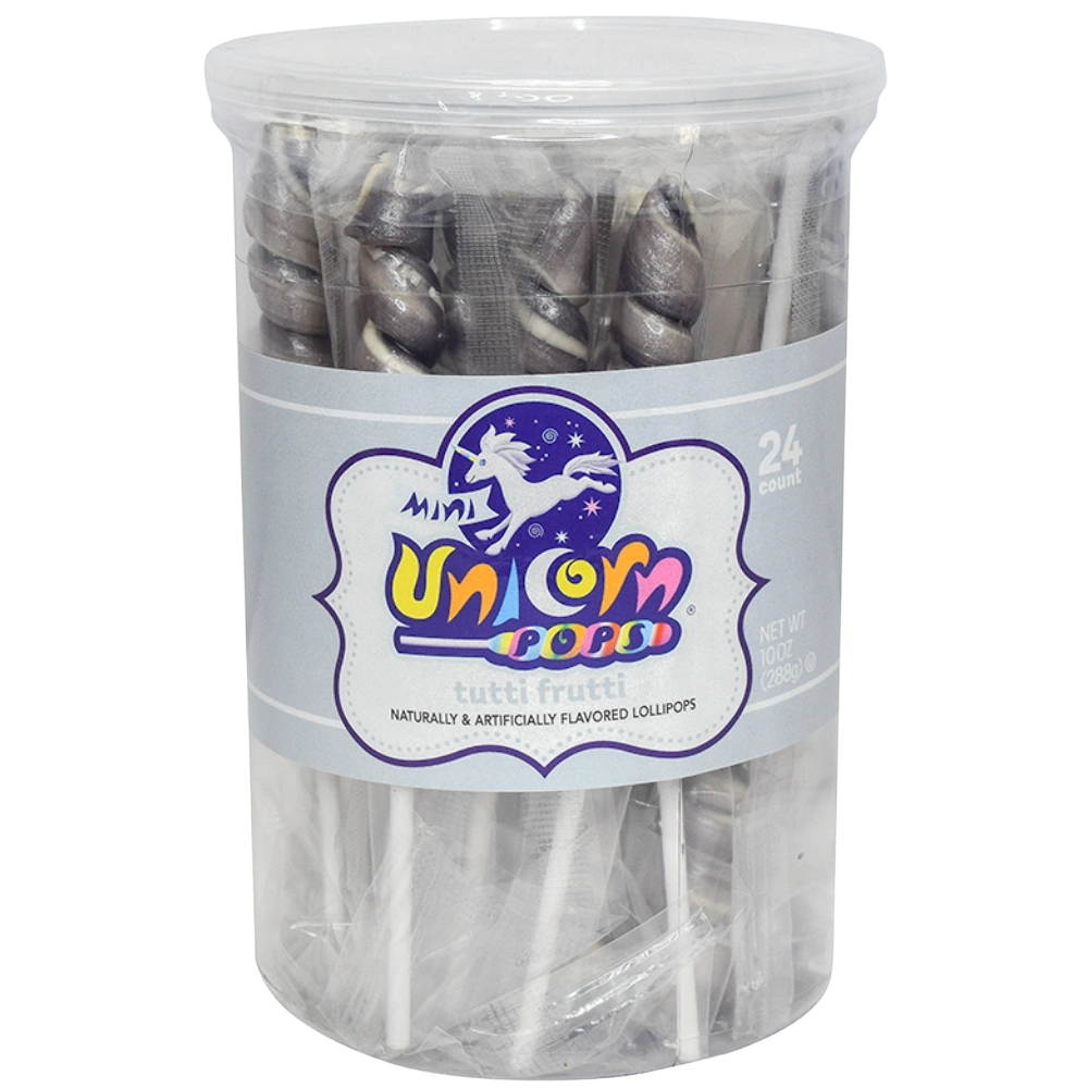 Silver Mini Unicorn Pops - 24 Count Tub