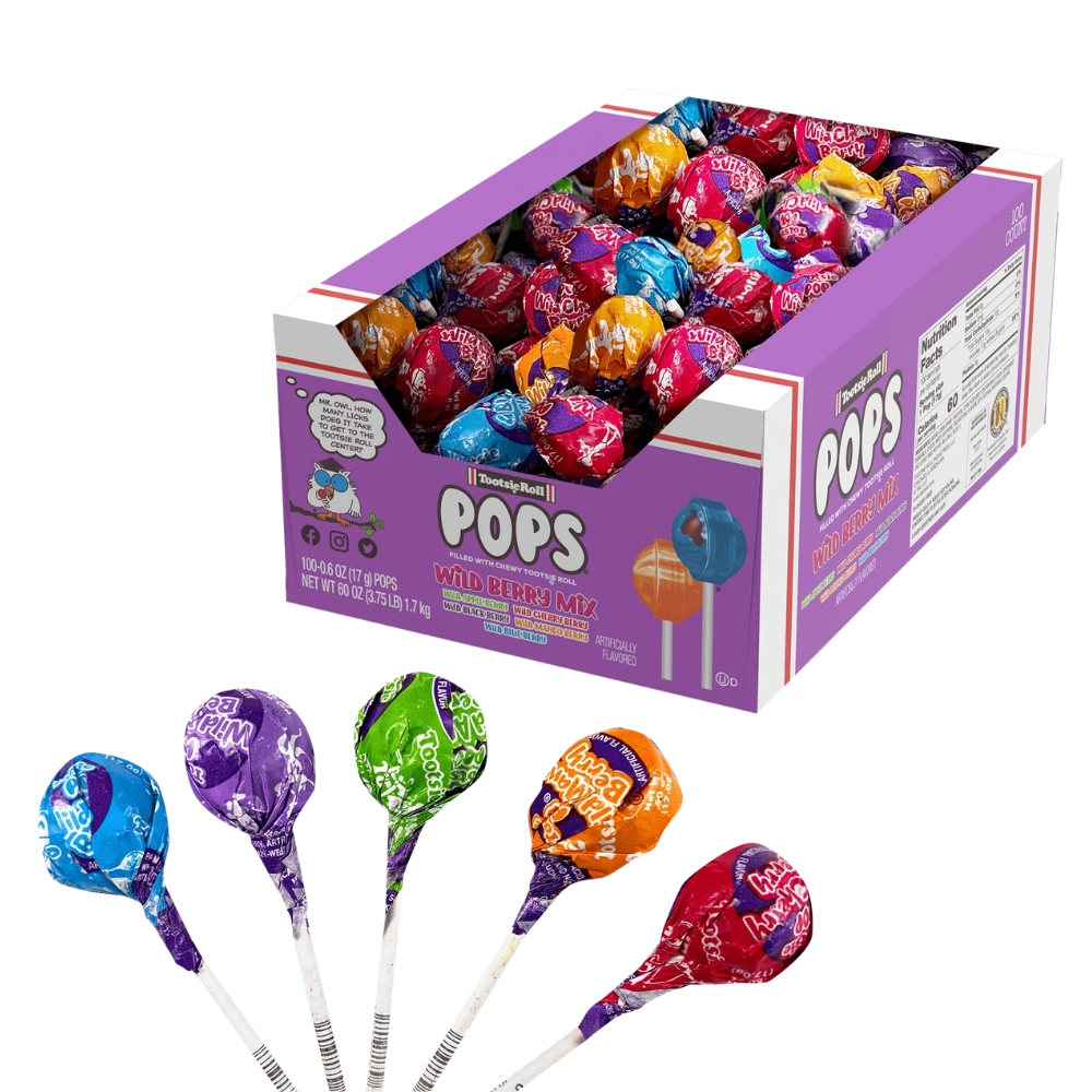 Tootsie Pops Wild Berry - 100 Count