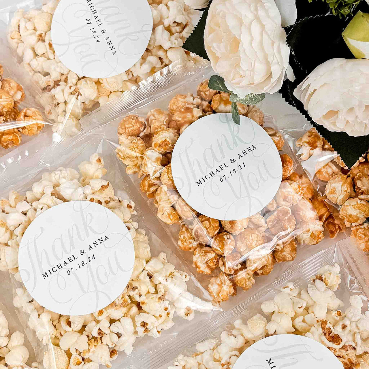 Wedding Popcorn Favors Custom Labels